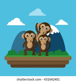 monkey icon design  , vector graphic , animal illustration