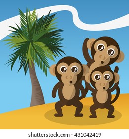 monkey icon design  , vector graphic , animal illustration