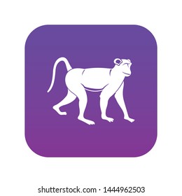 Monkey icon digital purple for any design isolated on white vector illustration