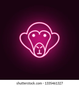 monkey icon. Elements of Scientifics study in neon style icons. Simple icon for websites, web design, mobile app, info graphics