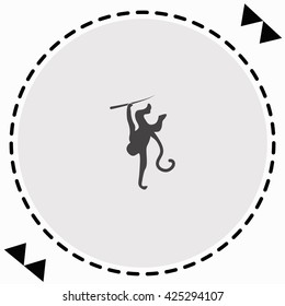 Monkey icon Flat Design. Isolated Illustration.