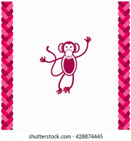 Monkey icon Flat Design. Isolated Illustration.
