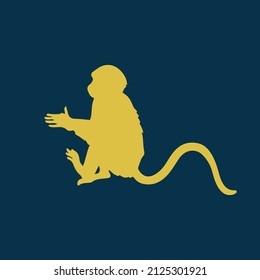 Diseño gráfico plano del icono del mono - Ilustración