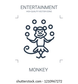 monkey icon. high quality line monkey icon on white background. from entertainment collection flat trendy vector monkey symbol. use for web and mobile