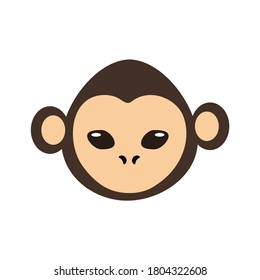 monkey icon illustration design vector brown colored