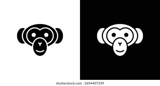 Ícone de macaco ilustração design de elemento. ícones de glifo preto