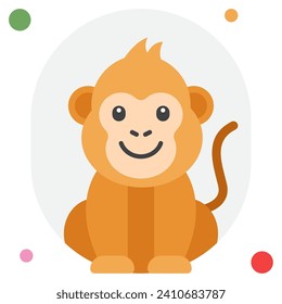 Monkey Icon Illustration, for web, app, infographic, etc