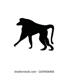 monkey icon isolated on white. animal vector silhouette.