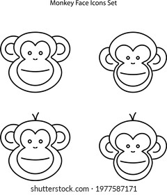 monkey icon isolated on white background. monkey icon thin line outline linear monkey symbol for logo, web, app, UI. monkey icon simple sign.