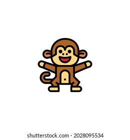 Monkey Icon Isolated On White Background