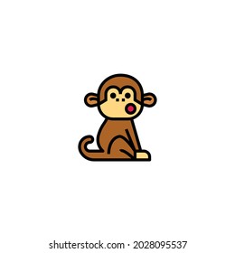 Monkey Icon Isolated On White Background