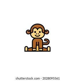 Monkey Icon Isolated On White Background