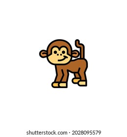 Monkey Icon Isolated On White Background