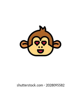 Monkey Icon Isolated On White Background