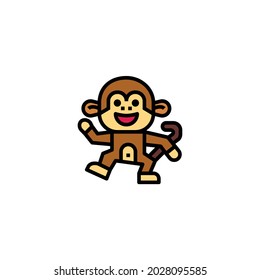 Monkey Icon Isolated On White Background