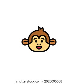 Monkey Icon Isolated On White Background