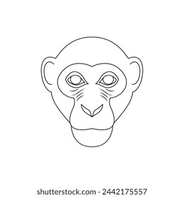 Monkey icon line style isolated on white background. Vector illustration