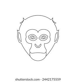 Monkey icon line style isolated on white background. Vector illustration