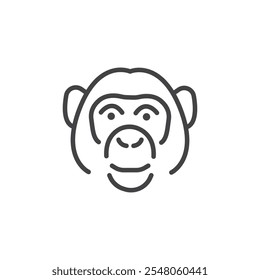 Ícone de macaco Símbolo de logotipo conjunto de contornos