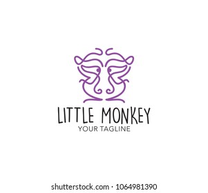 Monkey icon. Logo of the zoo with a monkey image