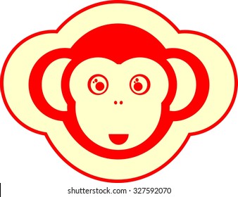 monkey icon as new 2016 year symbol