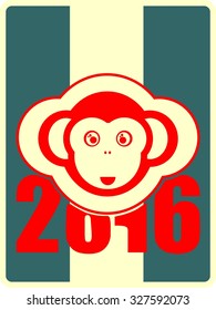monkey icon as new 2016 year symbol