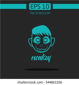 a monkey icon on dark background.logo design.graphic image