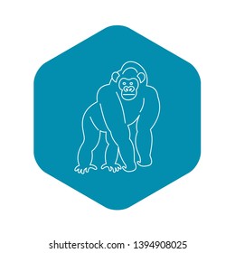 Monkey icon in outline style isolated on white background vector illustration