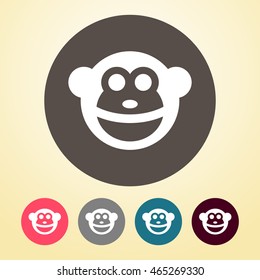 Monkey Icon in round shape.