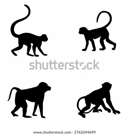 Monkey Icon Set Collection Vector Illustration