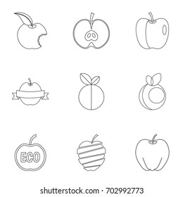 Monkey icon set. Outline set of 9 monkey vector icons for web isolated on white background