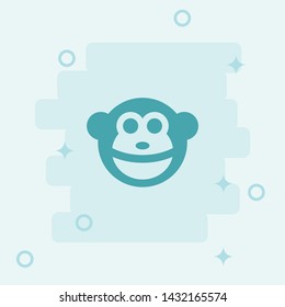 Monkey Icon. Simple icon, blue colored icon illustration.
