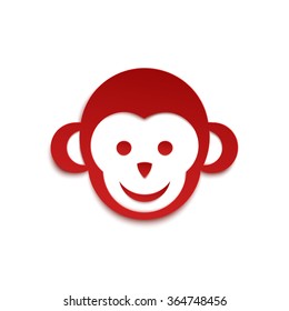 Monkey icon. Simple logo design. Vector illustration.