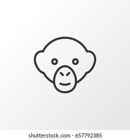 Monkey Icon Symbol. Premium Quality Isolated Baboon Element In Trendy Style.