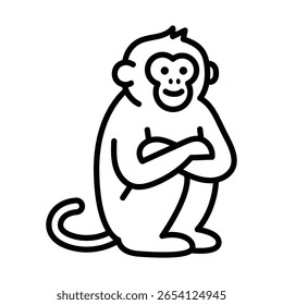 Ícone de macaco, simbolizando a brincadeira, inteligência e criaturas que vivem nas árvores.