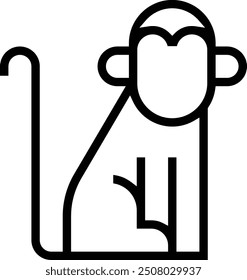 monkey icon. Thin linear style design isolated on white background