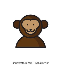 monkey icon vector. animal icon filled outline style
