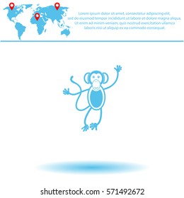 Monkey icon  icon. Vector design. 