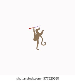 Monkey  icon Vector design. Colored illustration.