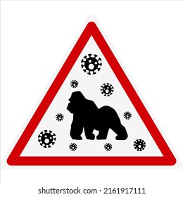 Monkey icon vector illustration new Monkeypox 2022 virus in simple flat style isolated on white background. Vector illustration