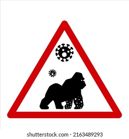 Icono de mono ilustración vectorial nueva Monkeypox 2022 virus en estilo plano simple aislado en fondo blanco