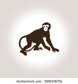 Monkey icon, vector illustration on white backgound