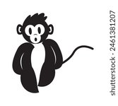 MONKEY ICON VECTOR ILLUSTRATION SYMBOL DESIGN