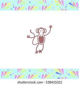 Monkey icon vector icon on white background. Isolated illustration. Business picture.