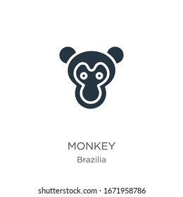 Monkey icon vector. Trendy flat monkey icon from brazilia collection isolated on white background. Vector illustration can be used for web and mobile graphic design, logo, eps10