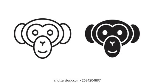 Monkey icon for web designs. outline and clipart icons set