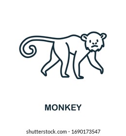 Monkey icon from wild animals collection. Simple line Monkey icon for templates, web design and infographics