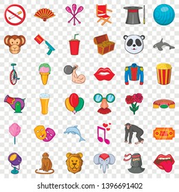Monkey icons set. Cartoon style of 36 monkey vector icons for web for any design