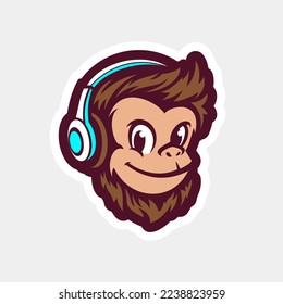 Monkey Illustration Mascot Vector Design