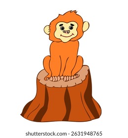 monkey illustration useful for video cartoon making projects
